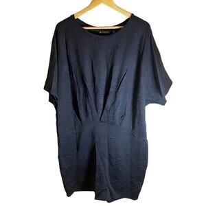 Athleta Womens Black Pronto Pleated Stretch Dolman Sleeve Dress Size XL